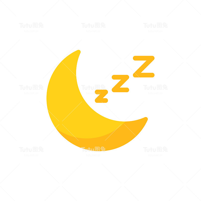 月亮，睡眠平面图标。像素完美。移动和网络。