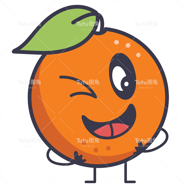 橙色和有趣的卡通脸