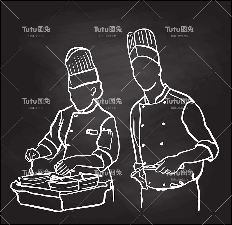 厨师烧烤牛排黑板