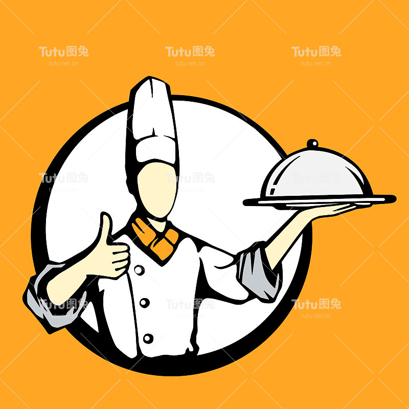 厨师人物汤料插图
