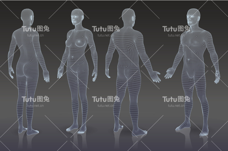 一组三维物体。