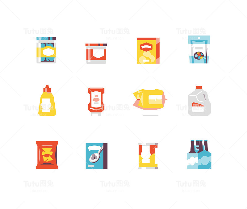 消费品1 -食品平面图标