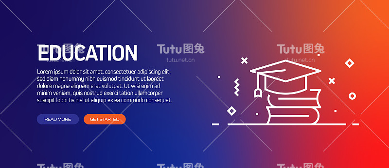 与教育相关的旗帜设计与图标
