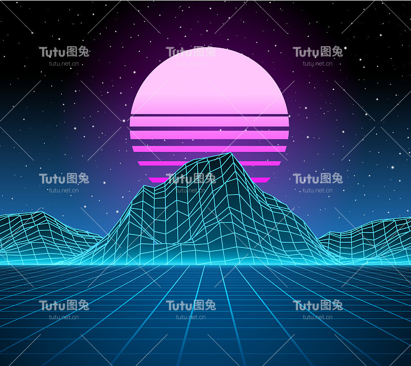 Synthwave复古的背景
