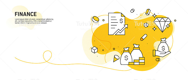 金融相关的现代线条风格矢量插图