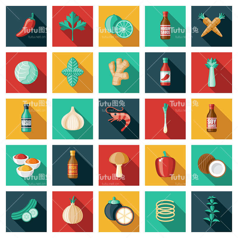 亚洲食材图标集
