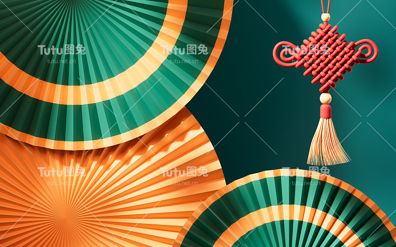 中国传统背景图案，中国风格背景，3d渲染。