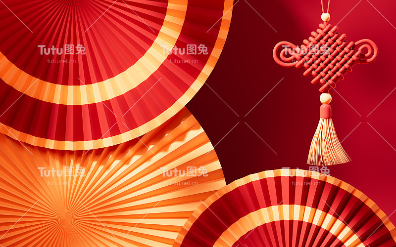 中国传统背景图案，中国风格背景，3d渲染。