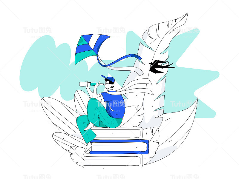 二十四节气:立春、下雨、惊蛰、春风、清明、谷雨，平面人物矢量概念操作手绘插画