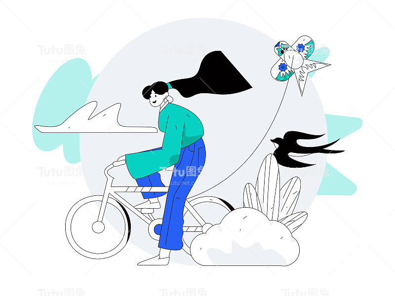 二十四节气:立春、下雨、惊蛰、春风、清明、谷雨，平面人物矢量概念操作手绘插画