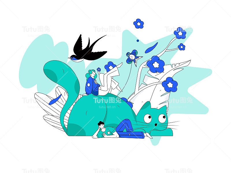 二十四节气:立春、下雨、惊蛰、春风、清明、谷雨，平面人物矢量概念操作手绘插画