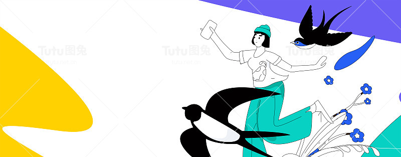 二十四节气:立春、下雨、惊蛰、春风、清明、谷雨，平面人物矢量概念操作手绘插画
