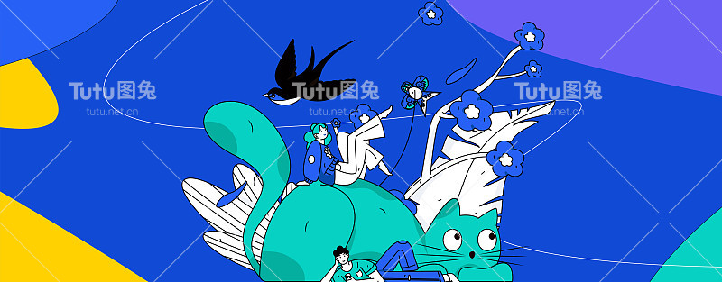 二十四节气:立春、下雨、惊蛰、春风、清明、谷雨，平面人物矢量概念操作手绘插画