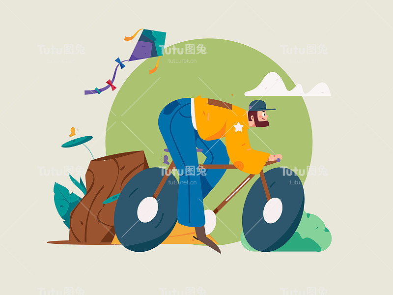二十四节气:立春、下雨、惊蛰、春风、清明、谷雨，平面人物矢量概念操作手绘插画