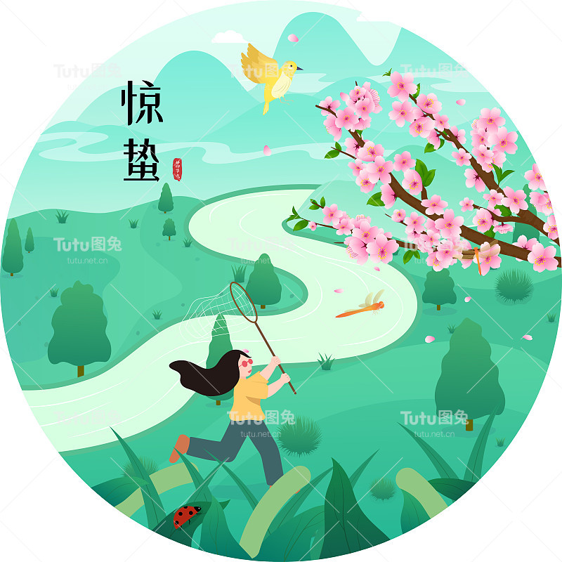 关于中国传统二十四节气的矢量图