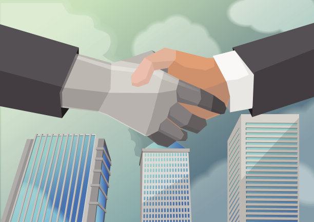 握手商业伙伴城市向量