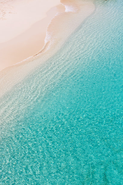 上图在安圭拉海滩