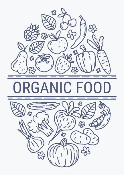 健康有机生态素食设计矢量模板