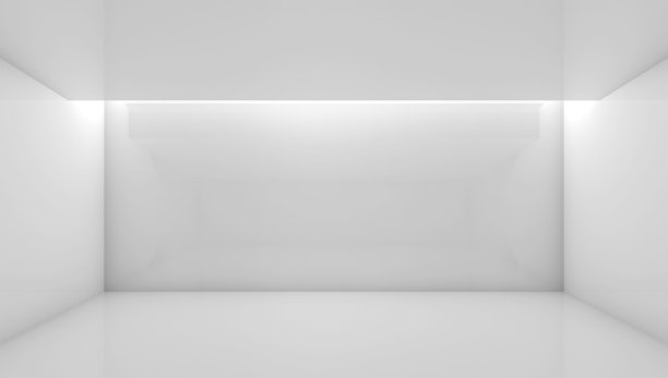 带有软天花板照明的3d空房间