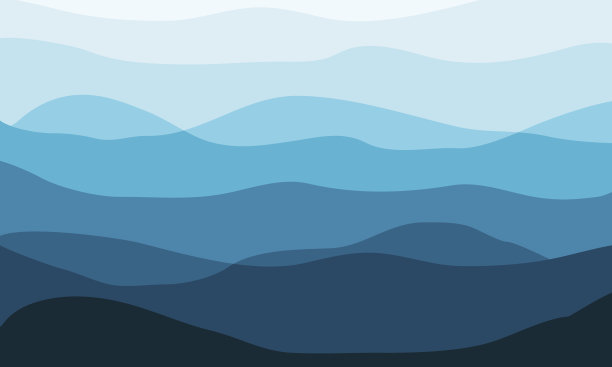 清晨层层叠叠的山景