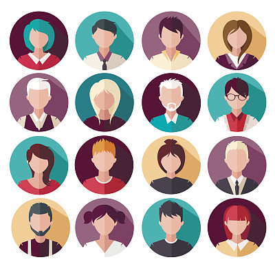 一组矢量平面图标。