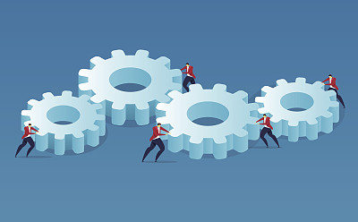 一群推动机器运转的商人