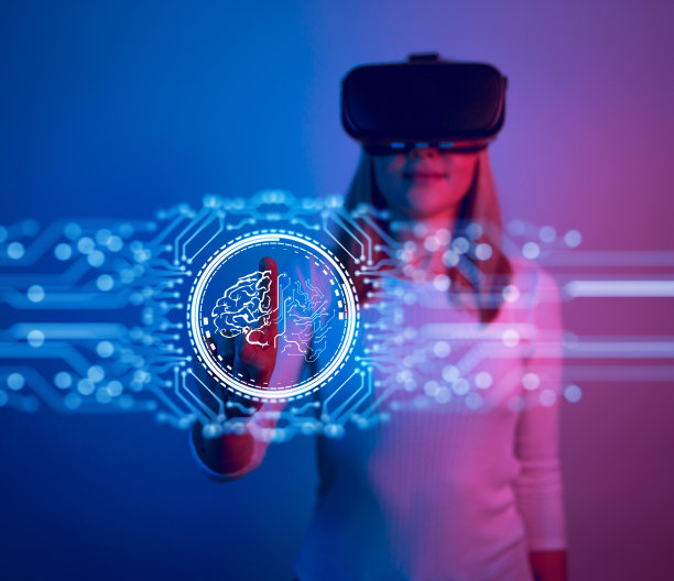 人工智能虚拟现实数字概念触摸屏