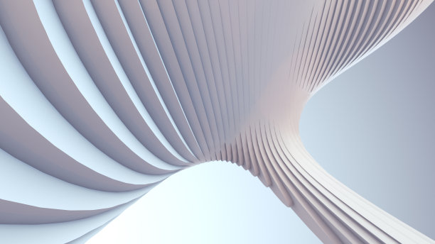 白色条纹图案的未来主义背景。3 d渲染图