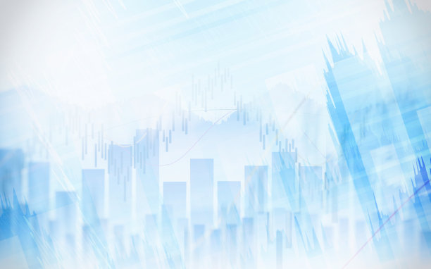 摘要财务图表与图表在白色背景上的双重曝光风格