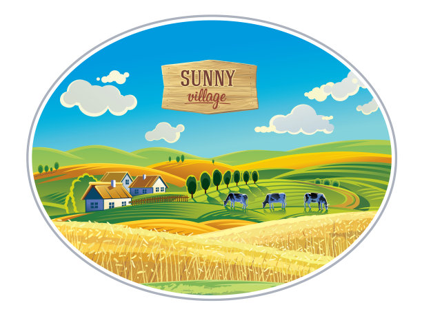 田园风光在画面中