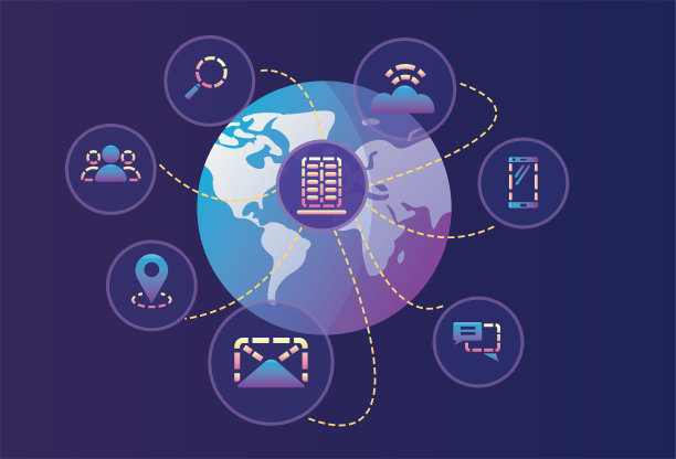 地球和网络服务库存插图