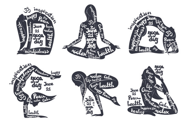 瑜伽日，女性做瑜伽体式