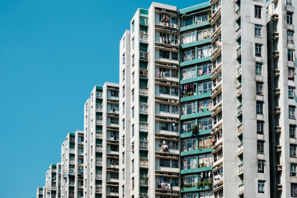 建筑立面，高层住宅房地产，香港