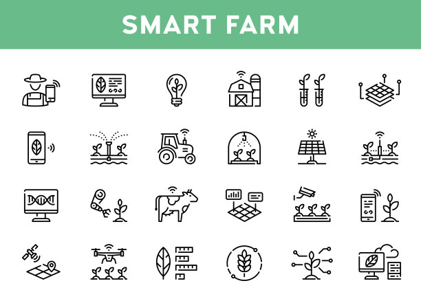 矢量智能农场农业图标设置