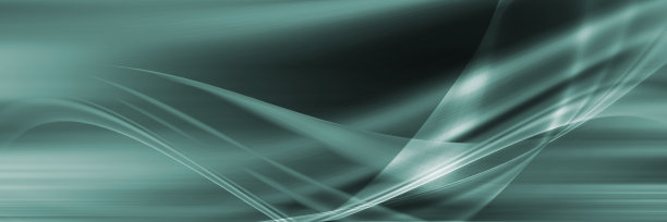 全景绿松石背景与发光的波浪。好抽象背景。