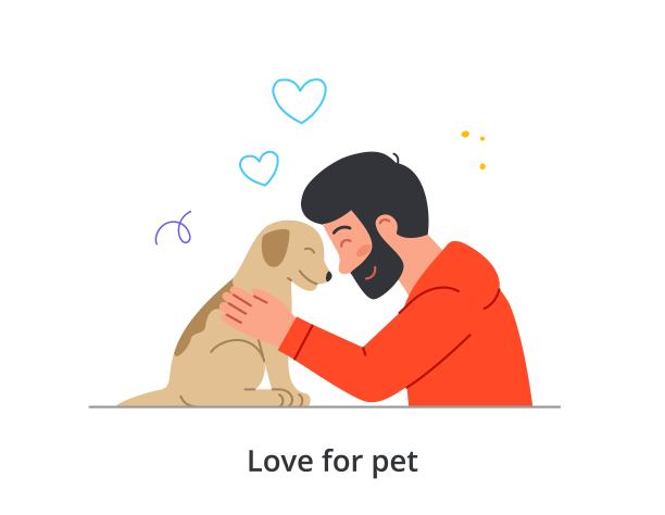 宠物主人快乐抽象概念