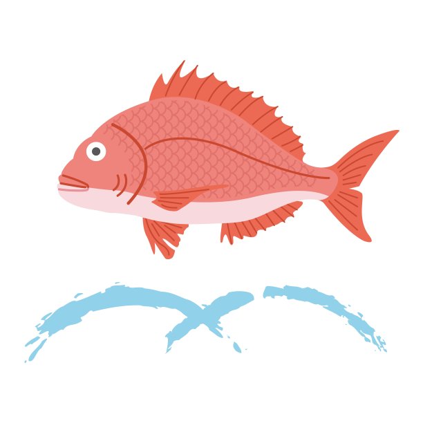 日本风格的海鲷插图
