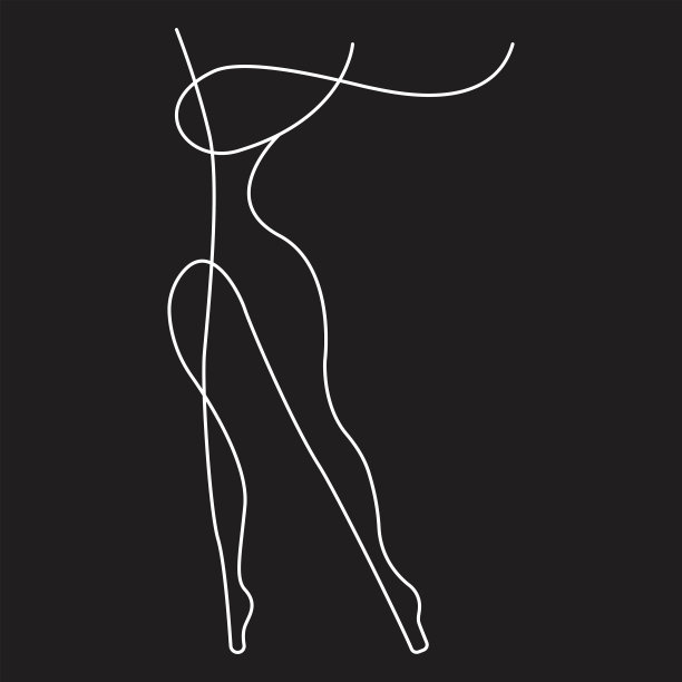 抽象的女人身体连续一行。美时尚女性形象。