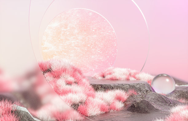 产品展示的石质平台背景与抽象的银河夜景。