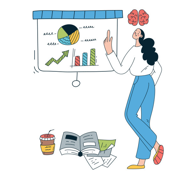 商务人士人物、工人、办公室工作团队抽象设计元素概念插画