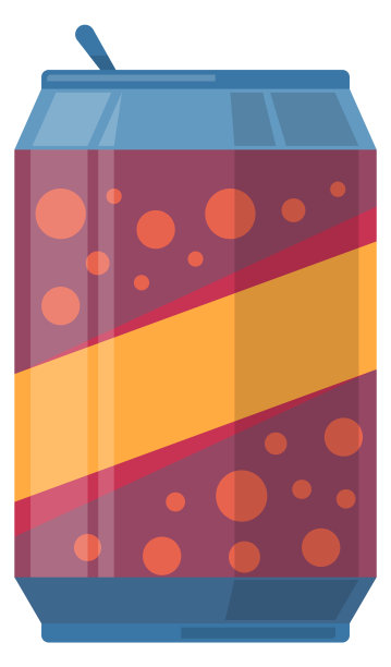 汽水罐图标。铝罐。卡通喝