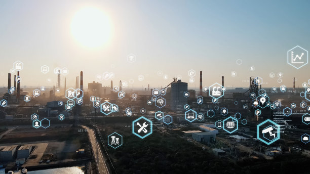 工业技术概念。通信网络。4.0行业。工厂自动化。