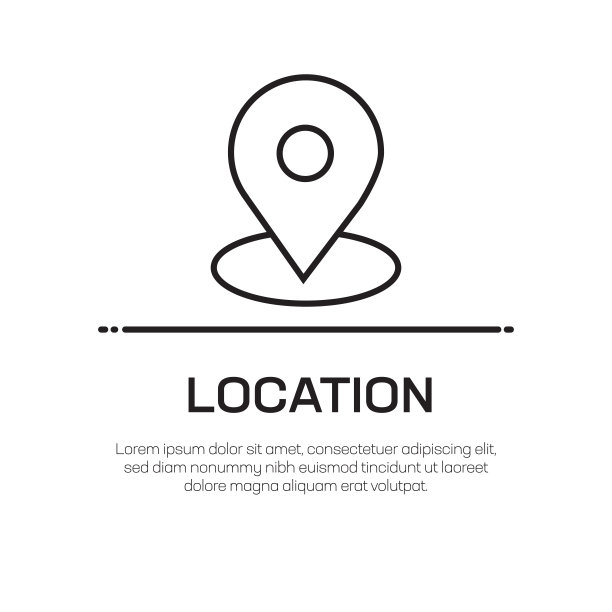 位置矢量线图标-简单的细线图标，优质的设计元素