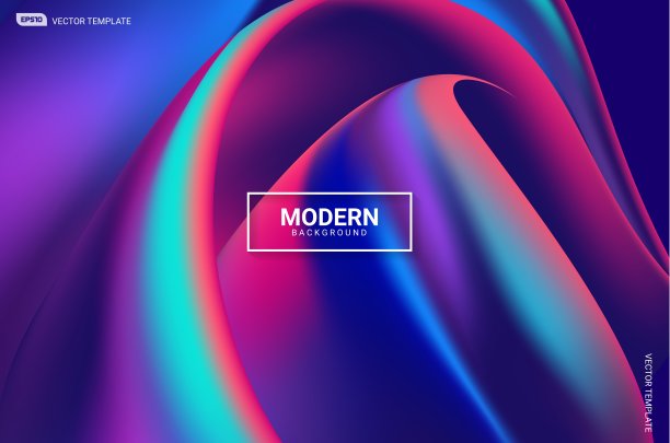 摘要挥动明亮的多颜色背景