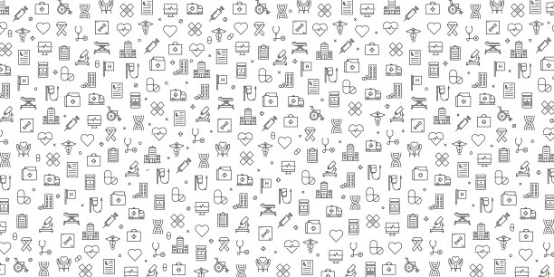 医疗保健和医疗图标矢量图案设计集