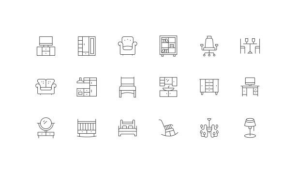 采购产品家具，衣柜，扶手椅，沙发，家图标设计