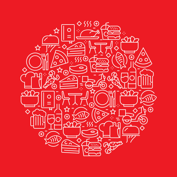 餐厅与食物相关的图案设计