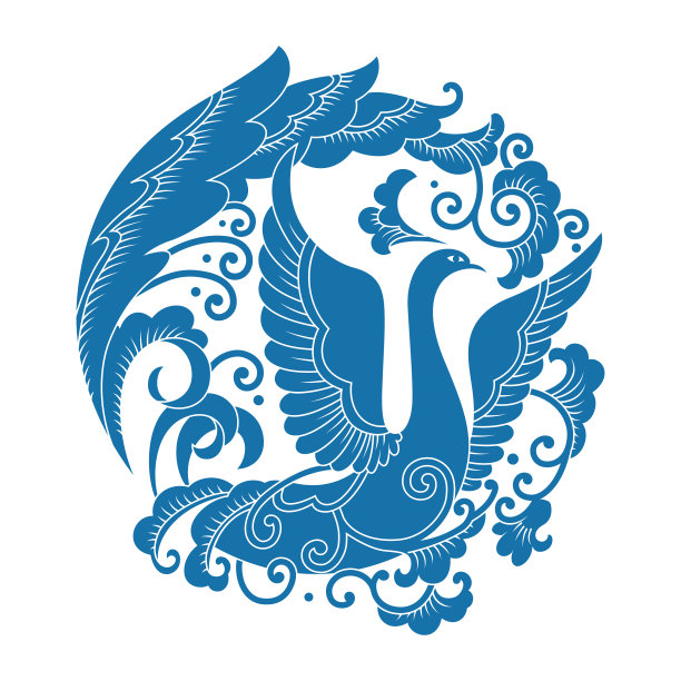 凤凰，中国传统的圆形图案