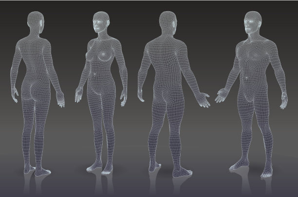 一组三维物体。