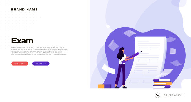 学校，考试相关矢量插图登陆页面模板，网站横幅，广告和营销材料，在线广告，业务演示等。